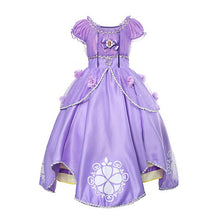 Load image into Gallery viewer, YOFEEL Princess Sofia Dress for Girl Kids Cosplay Costume Puff Sleeve Layerd Dresses Child Party Birthday Sophia Fancy Costumes