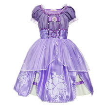 Load image into Gallery viewer, YOFEEL Princess Sofia Dress for Girl Kids Cosplay Costume Puff Sleeve Layerd Dresses Child Party Birthday Sophia Fancy Costumes