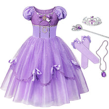 Load image into Gallery viewer, YOFEEL Princess Sofia Dress for Girl Kids Cosplay Costume Puff Sleeve Layerd Dresses Child Party Birthday Sophia Fancy Costumes
